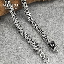 Guaranteed S925 Sterling Silver Heavy Thick Viking Chain Necklace Men Peace Line - £146.57 GBP+