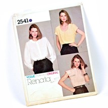 Vogue American Designer 2541 Sewing Pattern Renata Misses Blouses Sz 8 C... - $12.86