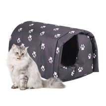Fhiny Stray Cats Shelter, Waterproof Outdoor Cat House Foldable Warm Pet Cave fo - £31.46 GBP