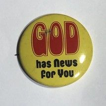 Christian God Has News For You Religious Pinback Button Pin 1-1/2” - £3.90 GBP