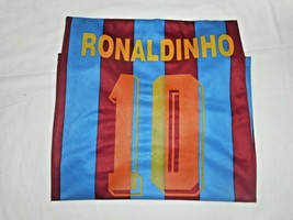 FCB Barcelona Ronaldinho Soccer Jersey #10 B2 Sportswear Polyester Striped - £17.31 GBP