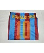 FCB Barcelona Ronaldinho Soccer Jersey #10 B2 Sportswear Polyester Striped - £16.99 GBP