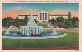 Art Museum Fountain Fairmount Park Philadelphia Pennsylvania PA Postcard D08 - £2.30 GBP