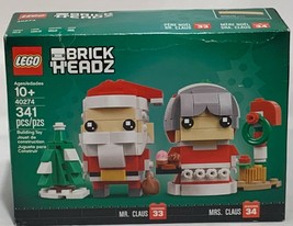 LEGO 40274 Brickheadz Seasonal Mr. Claus #33 &amp; Mrs. Claus #34 NEW Damage... - £39.30 GBP