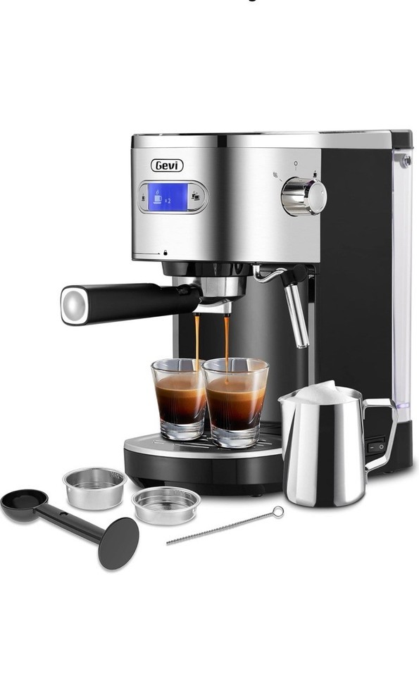 Gevi 2-in-1 Smart Espresso Coffee Machine W Brewer /Frother- GECME400BA-U - $47.52