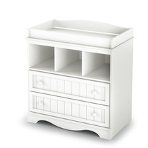 White Wood Baby Diaper Changing Table with 2 Drawers - $8,241.22 MXN