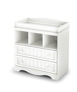 White Wood Baby Diaper Changing Table with 2 Drawers - $8,241.22 MXN
