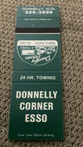 Vintage Matchbook Cover Matchcover Gasoline Donnelly Corner Esso - £1.26 GBP