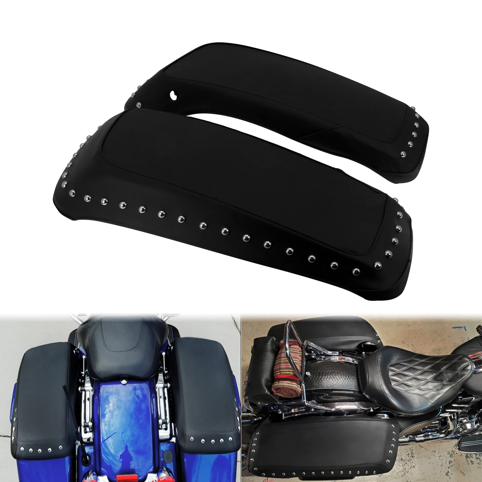 Motorcycle Prem Saddle Bag Lid Covers Waterproof W/Nail  Harley Touring ... - £199.18 GBP