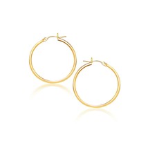 14k Yellow Gold Polished Women&#39;s 40mm Classic and Elegant Hoop Earrings - £174.82 GBP