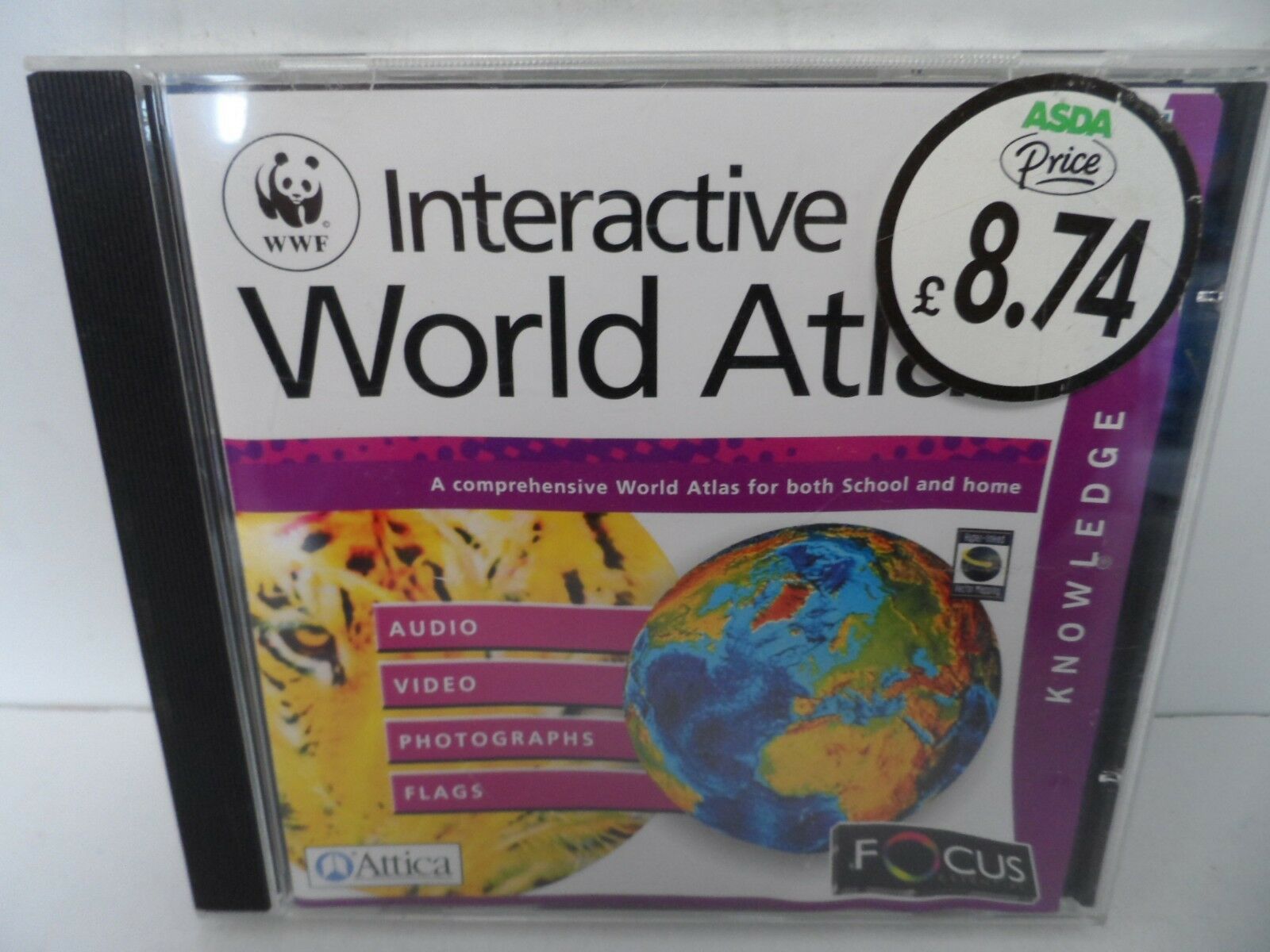 FOCUS MULTIMEDIA - INTERACTIVE WORLD ATLAS - CD-ROM - $1.89