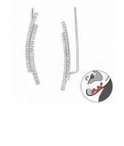 Silver double bar sterling silver ear climbers - $19.16 CAD