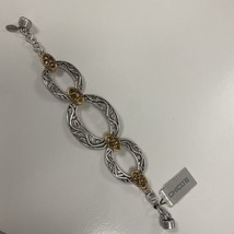 CHICO&#39;s Bracelet Two Tone Filigree Gold &amp; Silver w Crystals Magnetic Closure NWT - $24.99