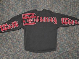 Walt Disney World 2019 Holiday Spirit Jersey Size L Black Red Buffalo Plaid - $26.33