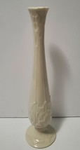 LENOX Tall Florentine Bud Vase Made in USA 10 1/2&quot; tall cream white - £9.68 GBP