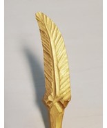Golden Feather Wooden Pen Hand Carved Wood Ballpoint Hand Made Handcraft... - £6.23 GBP