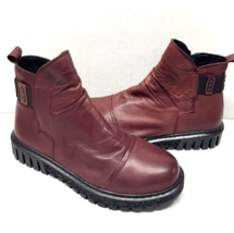MIZ MOOZ SOFT LEATHER  BOOT SIDE ZIP 37EU / 7US WINE Z-70 - €43,35 EUR