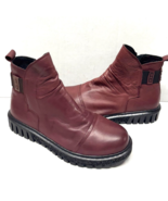 MIZ MOOZ SOFT LEATHER  BOOT SIDE ZIP 37EU / 7US WINE Z-70 - $49.95