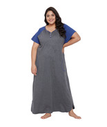 Solid Charcoal Gray Poly Cotton Melange Dress for Women - £17.37 GBP