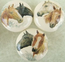 Ceramic Cabinet Knobs Knob w/ Pr Horse heads #2 HORSES - £10.91 GBP
