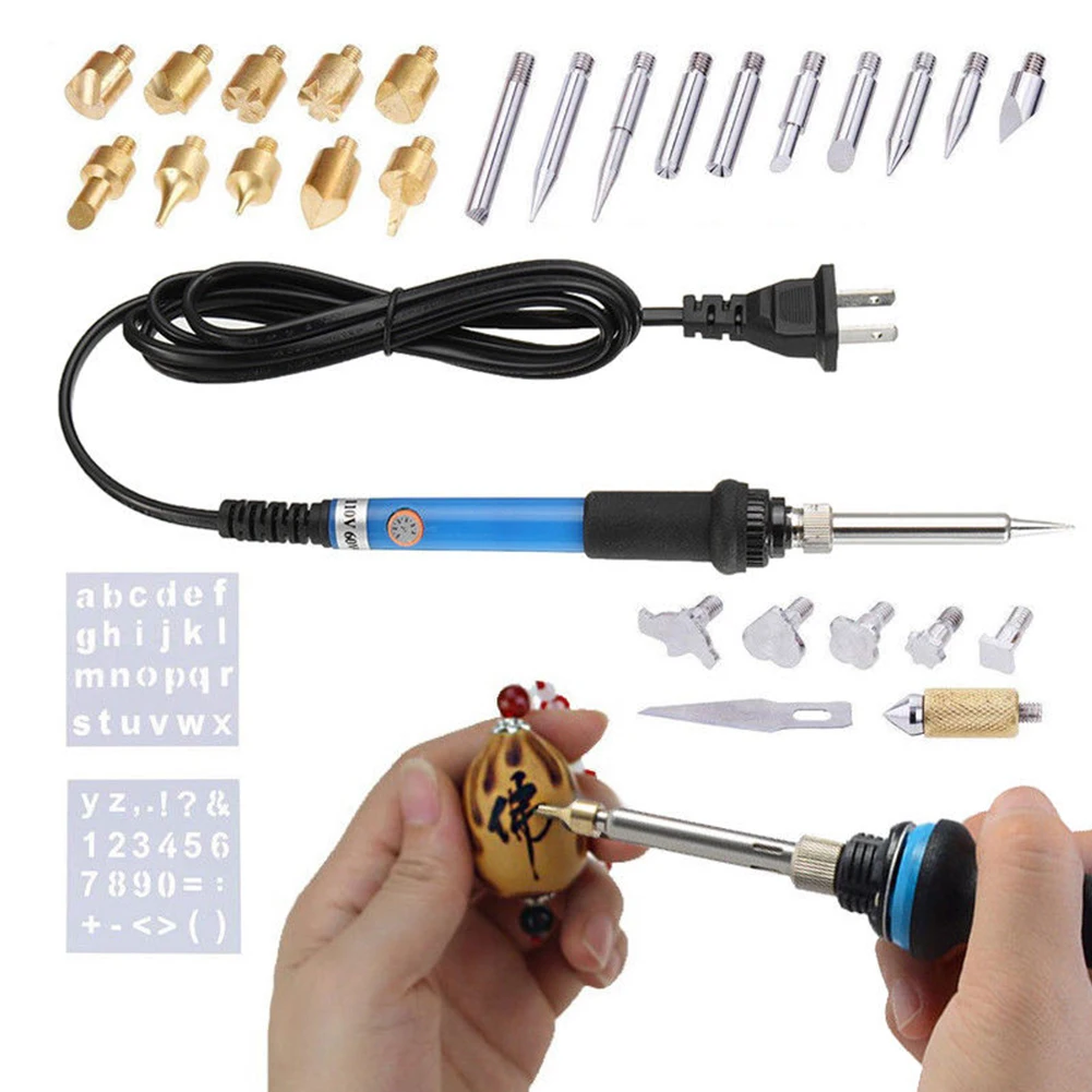 28pcs Tips Carving Stencil DIY Pyrography Tools  Burning Pen Soldering  Crafts W - £130.43 GBP