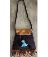 Vintage Tourist Gift Shop Small Leather Shoulder Bag W/ Bead Worry Doll ... - €10,03 EUR