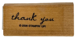 Stampin Up Rubber Stamp Thank You Card Making Words Small Cursive Gratitude - £2.36 GBP