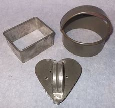 Vintage Fries Biscuit Cutter and Soldered Rectangle Cookie Cutter and Heart Lot - $12.95