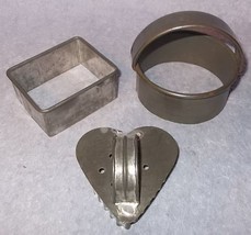 Vintage Fries Biscuit Cutter and Soldered Rectangle Cookie Cutter and Heart Lot - £10.29 GBP