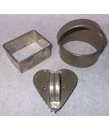 Vintage Fries Biscuit Cutter and Soldered Rectangle Cookie Cutter and He... - £10.31 GBP