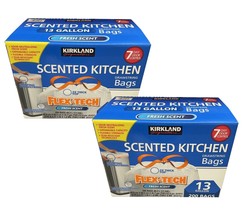 2 Packs Kirkland Signature Flex-Tech 13-Gallon Scented Kitchen Trash Bag... - £44.61 GBP