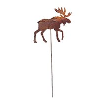 35 Inch Moose Rusted Garden Stake - £18.78 GBP