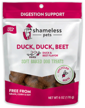 SHAMELESS PETS Soft Baked Dog Treats Duck Duck Beet 6oz - $605.11 MXN