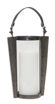 Candle Holder 8.5&quot;W x 18&quot;H Iron/Glass - £44.22 GBP