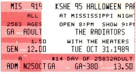 The Radiators Concert Ticket Stub October 31, 1989 St.Louis Missouri-
show or... - £32.91 GBP