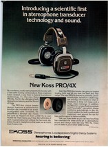 Koss PRO/4X Stereophones Loudspeakers Magazine Ad Print Design Advertising - £10.07 GBP