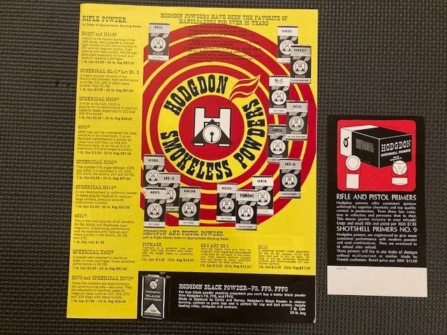 Hodgon Smokeless Powder Reload Ball Primer Product Line Booklet Brochure - $4.50