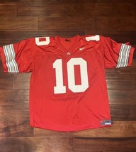 Ohio State Buckeyes 10 Men Red 100% Nylon Mesh Vtg Football Jersey Xxl Nike Nice - $59.39