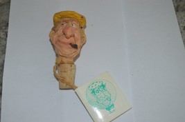 Vintage Chris Hammack Rare Cork Wine Stopper Carved Cigar Sleeze-ball, pamphlet - £19.58 GBP