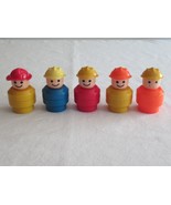 Unbranded Little Plastic Figures Lot Of 5 Construction Workers Hardhat ~... - $14.03 CAD