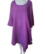 Bryn Walker Tunic Dress Purple Naida Shirt 100% Linen Asymmetrical Lagen... - $87.25