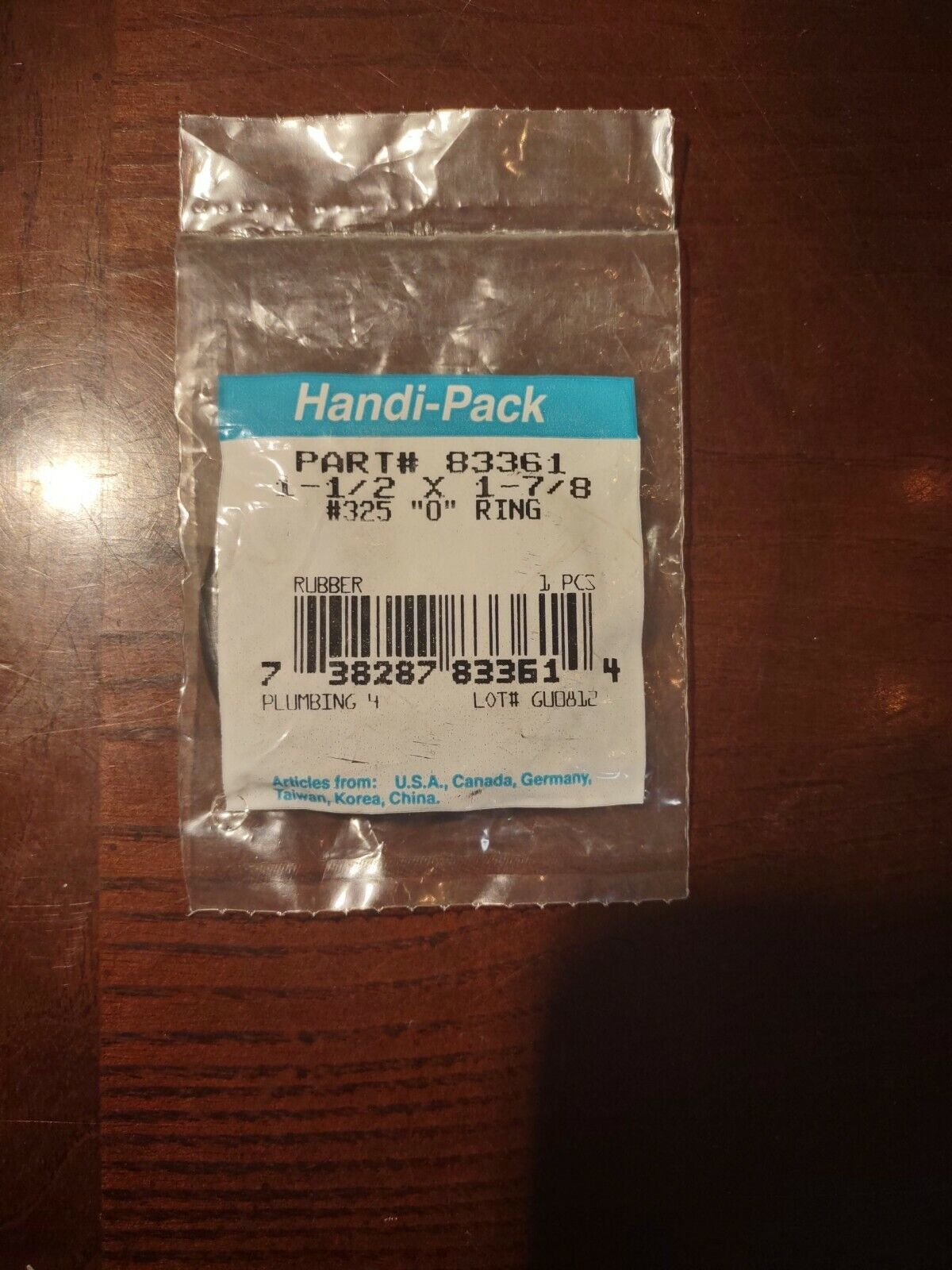 1-1/2&quot; x 1-7/8&quot; x 3/16&quot; Rubber O-Ring - $8.79