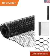 Plastic Hex Chicken Wire Mesh Temporary Fence Roll 4' x 75' - Black - Pl... - $133.94