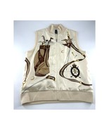 Rare Ralph Lauren Mulberry Silk Cashmere Graphic Golf Print Vest Vintage... - $211.99 CAD