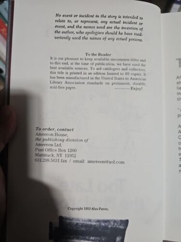 Too Late the Phalarope by Alan Paton (1996, Trade Hardcover) Item image 4