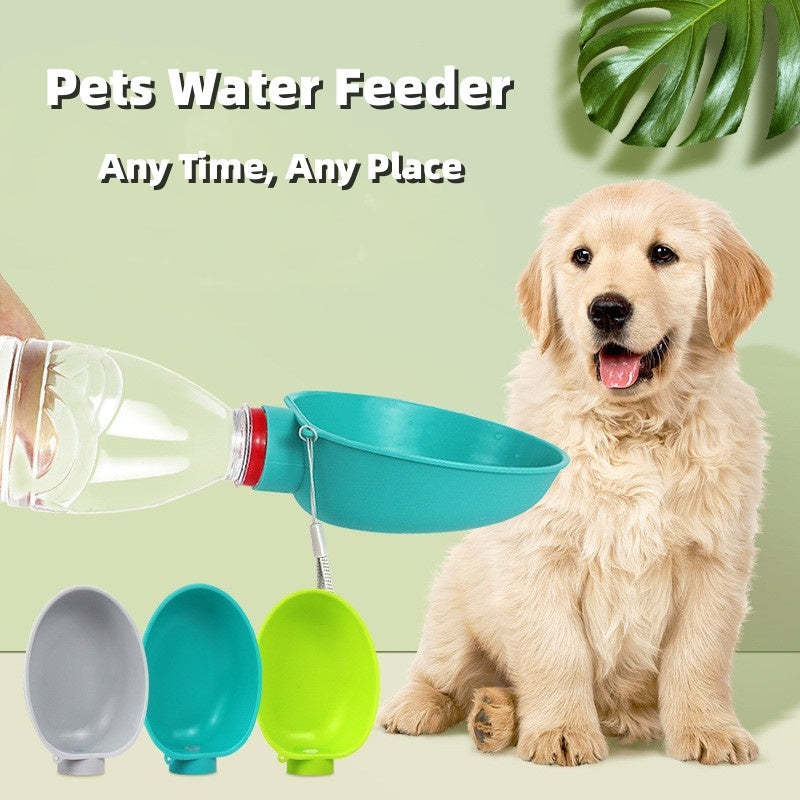 Portable Dog Drinking Bowl Outdoor Water Feeding Pet Outside Water Cup D... - $4.73