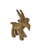 Handcrafted Pottery Goat Figurine With Textured Glaze For Rustic Decor S... - $39.99