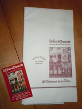 Les Noces de Jannette Restaurant Large Napkin and Card Paris France  - £15.18 GBP