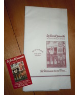 Les Noces de Jannette Restaurant Large Napkin and Card Paris France  - £14.93 GBP