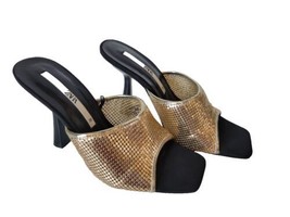 Zara Good Mesh Open Toe Mule Sandals Slide On Size US 7.5  UK 38 NWOT Flaws - $28.03